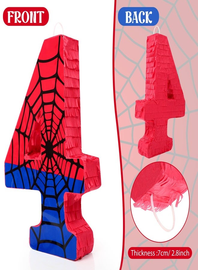 مجموعة بينياتا شبكة العنكبوت رقم 4 من سيمجوينج مع عصابة للعينين، بينياتا صغيرة لتزيين حفلات أعياد الميلاد، مناسبة للاحتفالات المكسيكية، سينكو دي مايو، والذكرى السنوية، هدية، 15.75 × 11 × 2.8 بوصة (أحمر أزرق) - Image 5